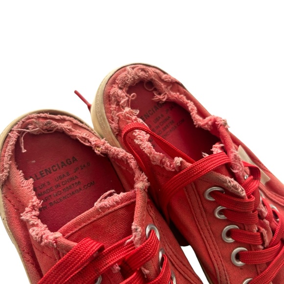 Balenciaga Paris Mule Sneakers in Red Canvas size 6 - Picture 7 of 8